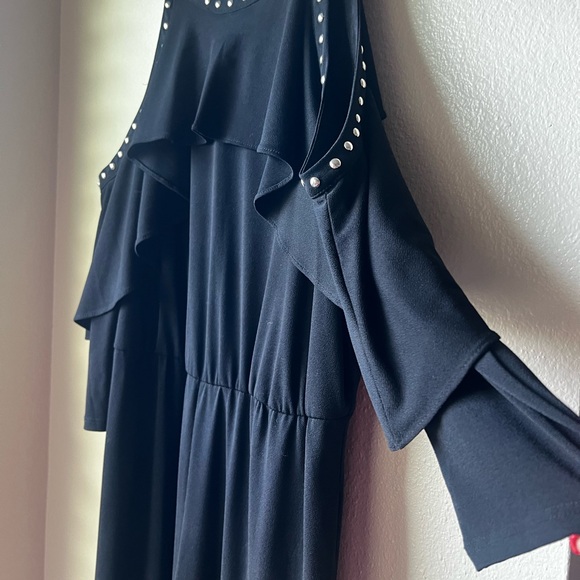 Thalia Sodi Silver Rivet Black Jumpsuit - Picture 7 of 10